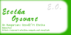 etelka ozsvart business card